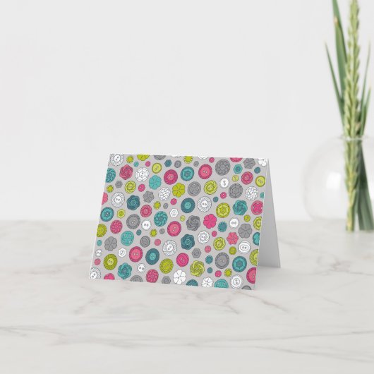 Vintage Buttonnen notecard Kaart (Voorkant)