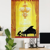 Vintage C. Bechstein Duits Piano Advertisement Poster (Thuiskantoor)