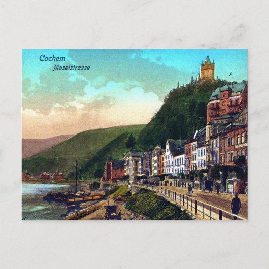 Vintage ca. 1900 Cochem Moselstrasse Moselle Briefkaart (Voorkant)