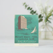 Vintage Cabana Club Miami Travel Briefkaart (Staand voorkant)