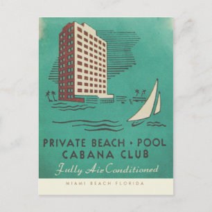 Vintage Cabana Club Miami Travel Briefkaart