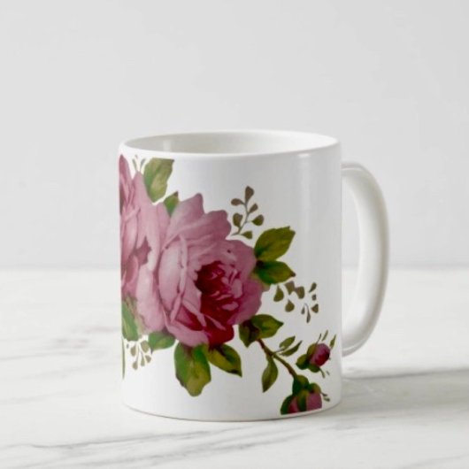 Vintage Cabbage Rose Elegance Koffiemok