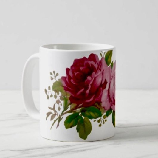 Vintage Cabbage Rose Elegance Koffiemok
