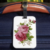 Vintage Cabbage Rose Elegance Luggage Tag Bagagelabel