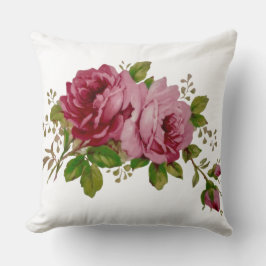 Vintage Cabbage Rose Elegance  Throw Pillow Kussen