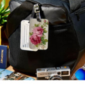 Vintage Cabbage Rose Elegant Bagage Label