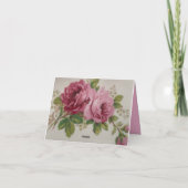 Vintage Cabbage Rose Elegantie Bedankkaart (Achterkant)