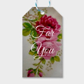 Vintage Cabbage Rose Elegantie  Cadeaulabel