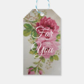 Vintage Cabbage Rose Elegantie  Cadeaulabel (Voorkant)