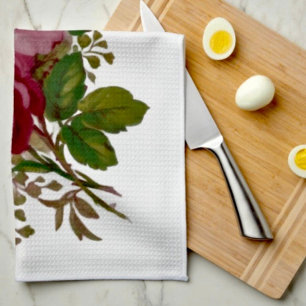 Vintage Cabbage Rose Elegantie Keukendoeken Theedoek