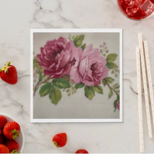 Vintage Cabbage Rose Elegantie Papieren Servet 