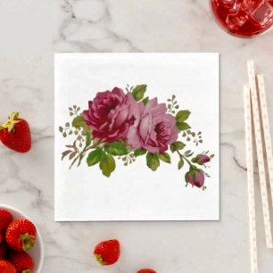 Vintage Cabbage Rose Elegantie Papieren Servet 