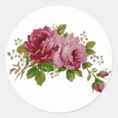 Vintage Cabbage Rose Elegantie Sticker (Voorkant)