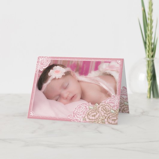 Vintage Cabbage Rozen Foto Hartelijk dank Bedankkaart (Voorkant)