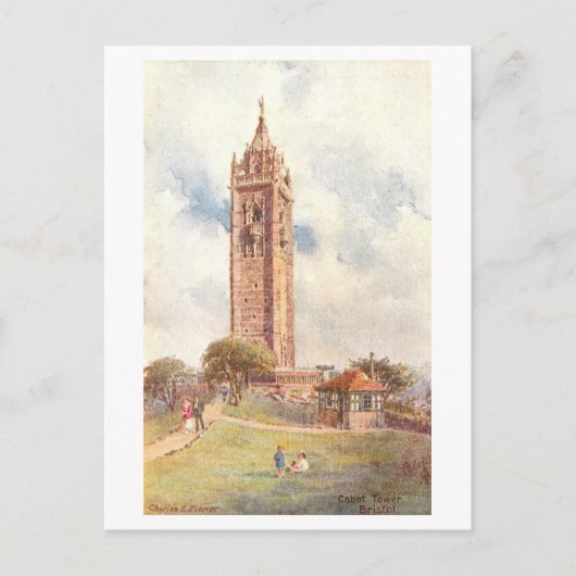 Vintage Cabot Tower, Bristol Briefkaart (Voorkant)