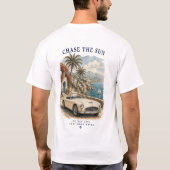 Vintage Cabrio Küstenstraße Design T-shirt (Achterkant)
