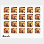 Vintage Cactus Flower Custom Vierkante Sticker (Vel)