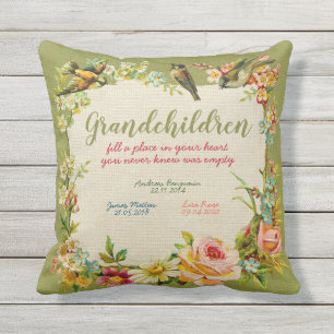 vintage cadeau voor grootkinderen buitenkussen