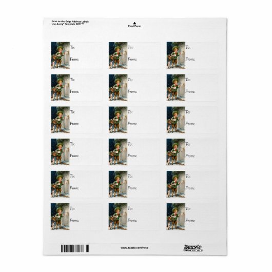 Vintage cadeauLabel voor kerstKaarten Etiket (Full Sheet)