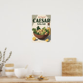 Vintage Caesar Salade Poster – Retro Keuken Kunst (Keuken)