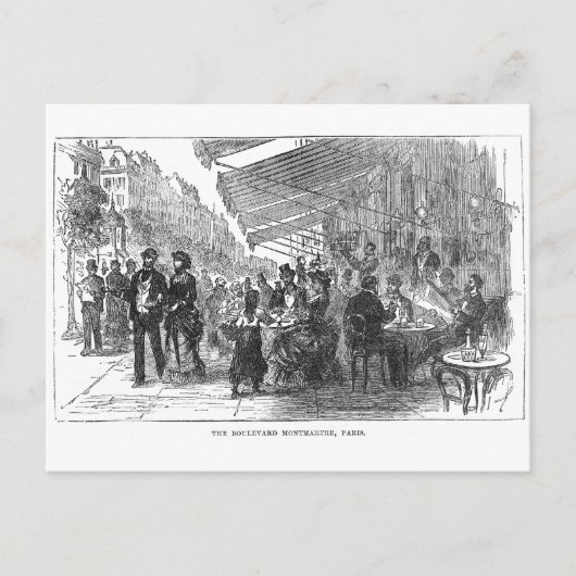 Vintage Cafe Boulevard Montmartre Briefkaart (Voorkant)