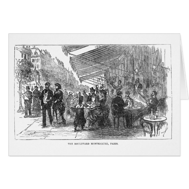 Vintage Cafe Boulevard Montmartre Paris (Voorkant Horizontaal)