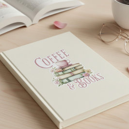 Vintage Cafe Coffee and Books Floral  Sticker