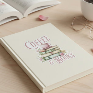 Vintage Cafe Coffee en Boeken Bloemstuk  Sticker