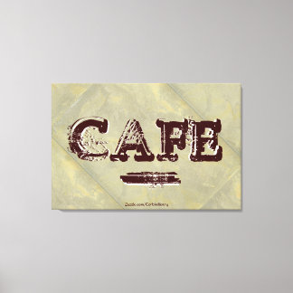 Vintage Cafe Keuken Canvasprint - Metalen Tegel Canvas Afdruk