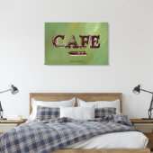 Vintage Cafe Kitchen Canvas Print - Geborsteld Gro (Insitu (Slaapkamer))