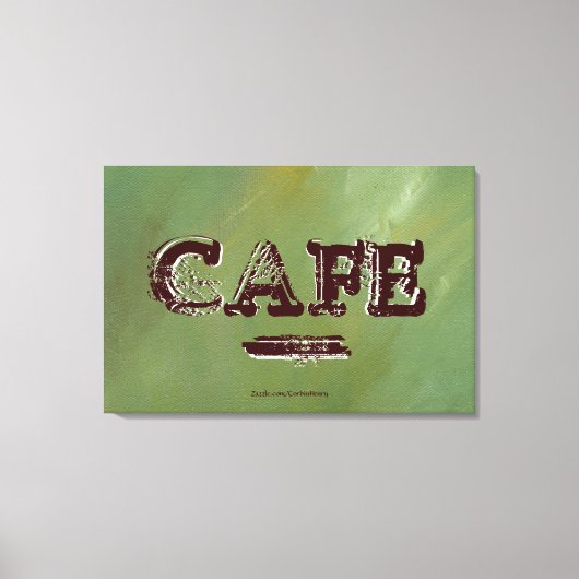 Vintage Cafe Kitchen Canvas Print - Geborsteld Gro (Voorkant)