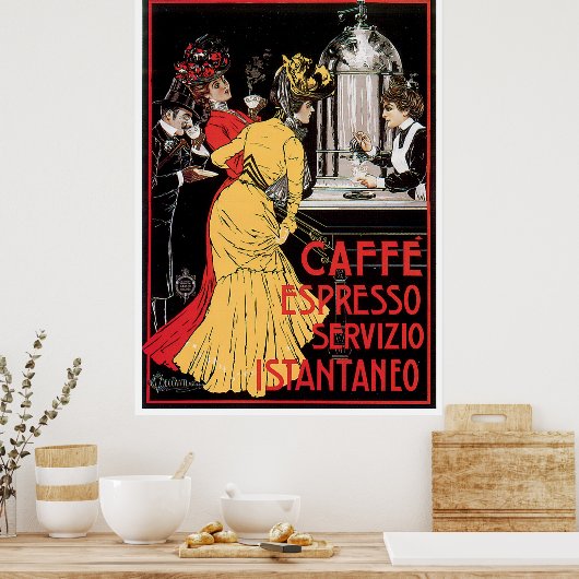 Vintage Caffe Espresso Poster (Keuken)