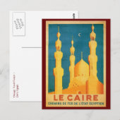 Vintage Caïro, Egypte: reisreclame Briefkaart (Voorkant / Achterkant)
