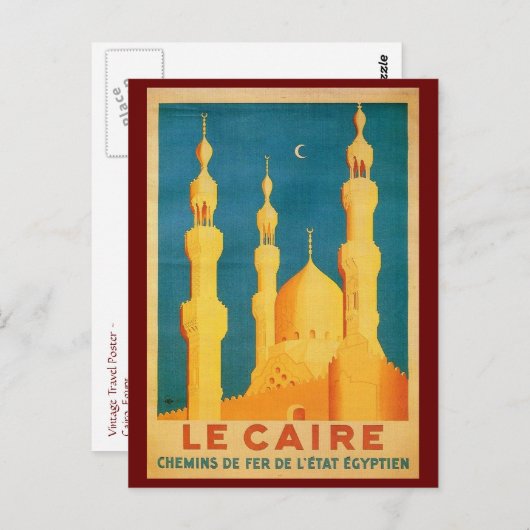Vintage Caïro, Egypte: reisreclame Briefkaart (Voorkant / Achterkant)