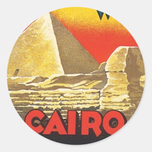 Vintage Caïro Egypte Ronde Sticker (Voorkant)