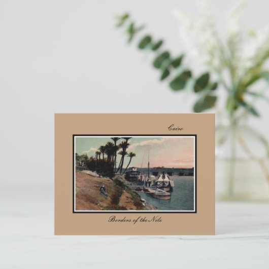 Vintage Caïro Egyptische grenzen Nijl Briefkaart (Staand voorkant)