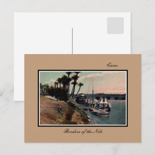 Vintage Caïro Egyptische grenzen Nijl Briefkaart (Voorkant / Achterkant)