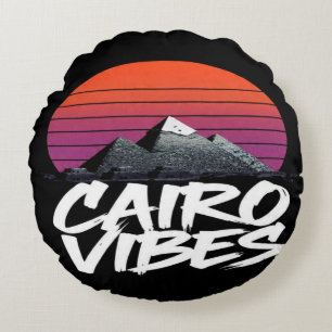 Vintage Caïro-sfeer Egyptische straatstijl & rei Rond Kussen