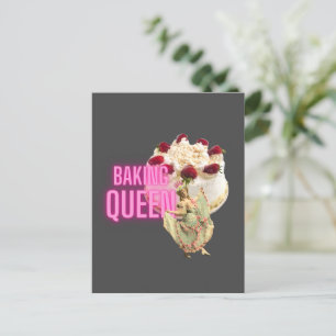 Vintage Cake Baking Queen Briefkaart