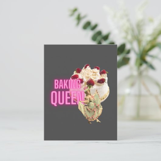 Vintage Cake Baking Queen Briefkaart (Staand voorkant)