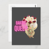 Vintage Cake Baking Queen Briefkaart (Voorkant / Achterkant)