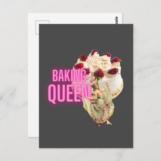 Vintage Cake Baking Queen Briefkaart (Voorkant / Achterkant)