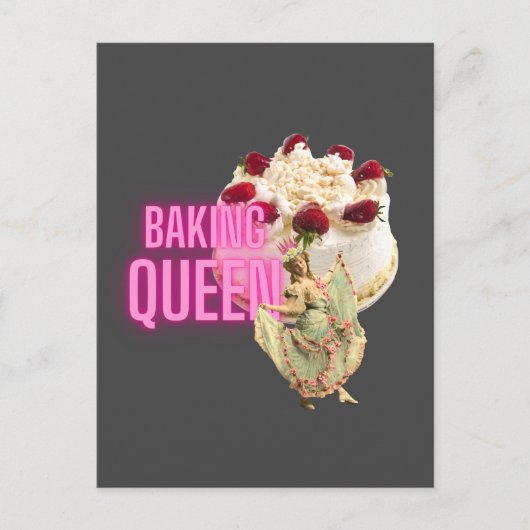 Vintage Cake Baking Queen Briefkaart (Voorkant)