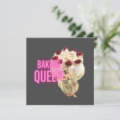 Vintage Cake Baking Queen Flat Wenskaart (Staand voorkant)