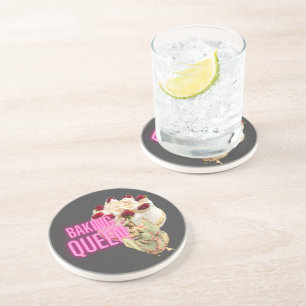 Vintage Cake Baking Queen Zandsteen Onderzetter