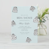Vintage Cake Bridal Shower Invitation Kaart (Staand voorkant)