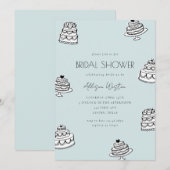 Vintage Cake Bridal Shower Invitation Kaart (Voorkant / Achterkant)