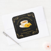 Vintage Calendula Thee Vierkante Label (Envelop)