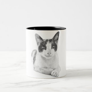 Vintage Calico Halftone Tweekleurige Koffiemok
