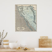 Vintage California 1845 Map Poster (Keuken)